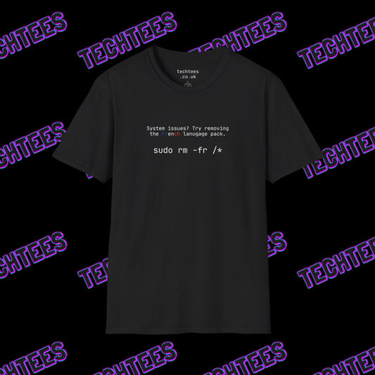 Try Removing The French Language Pack sudo rm -fr /*